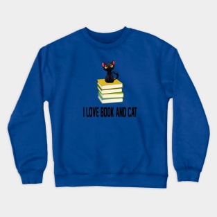 book and cat Crewneck Sweatshirt